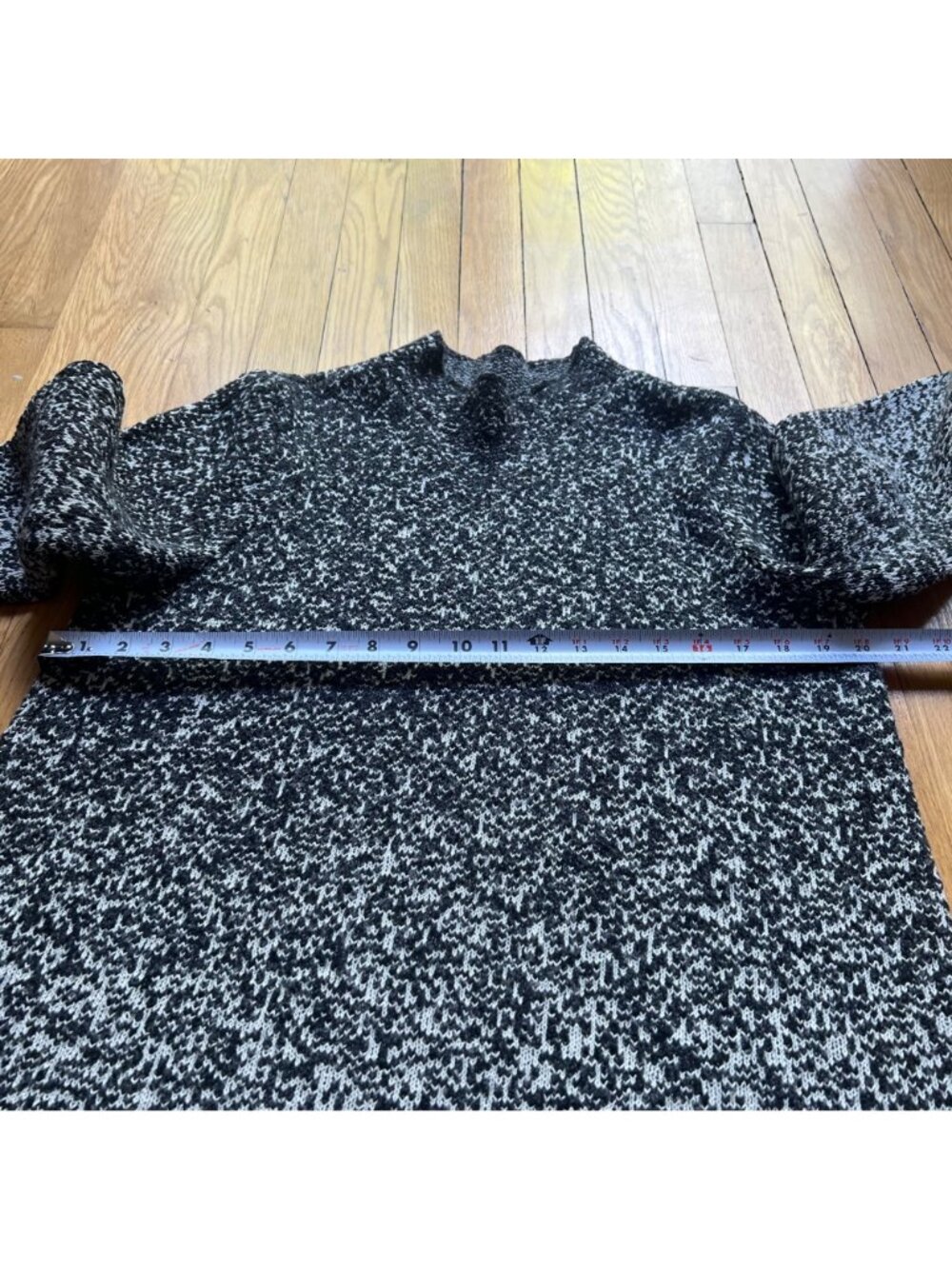 J. Jill Pure Jill Size M Gray Black Gradient Ombre Knit Mock Neck Tunic Sweater - Picture 8 of 16